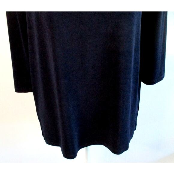 Travelers By Chico's Women's Blue Long Sleeve Stretch Gromet Neck Shirt Size S. - Picture 3 of 11